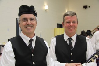 Pipe Majors Peter Barbier and Scott Bell