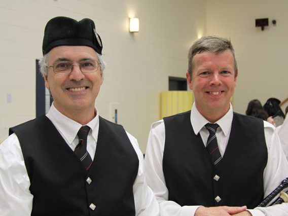 Pipe Majors Peter Barbier and Scott Bell